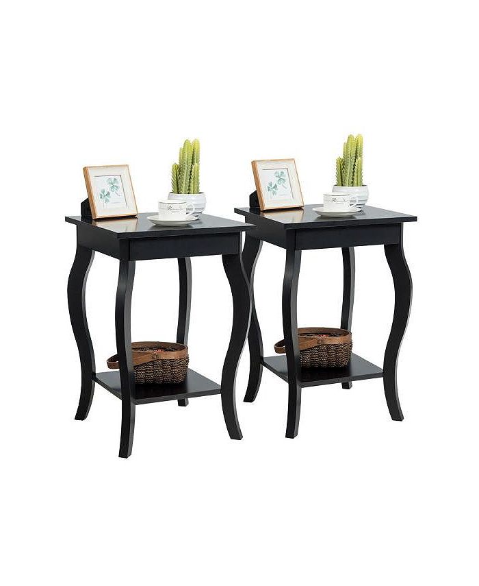 Slickblue Set of 2 Side Table End Table Night Stand with Shelf Macy's