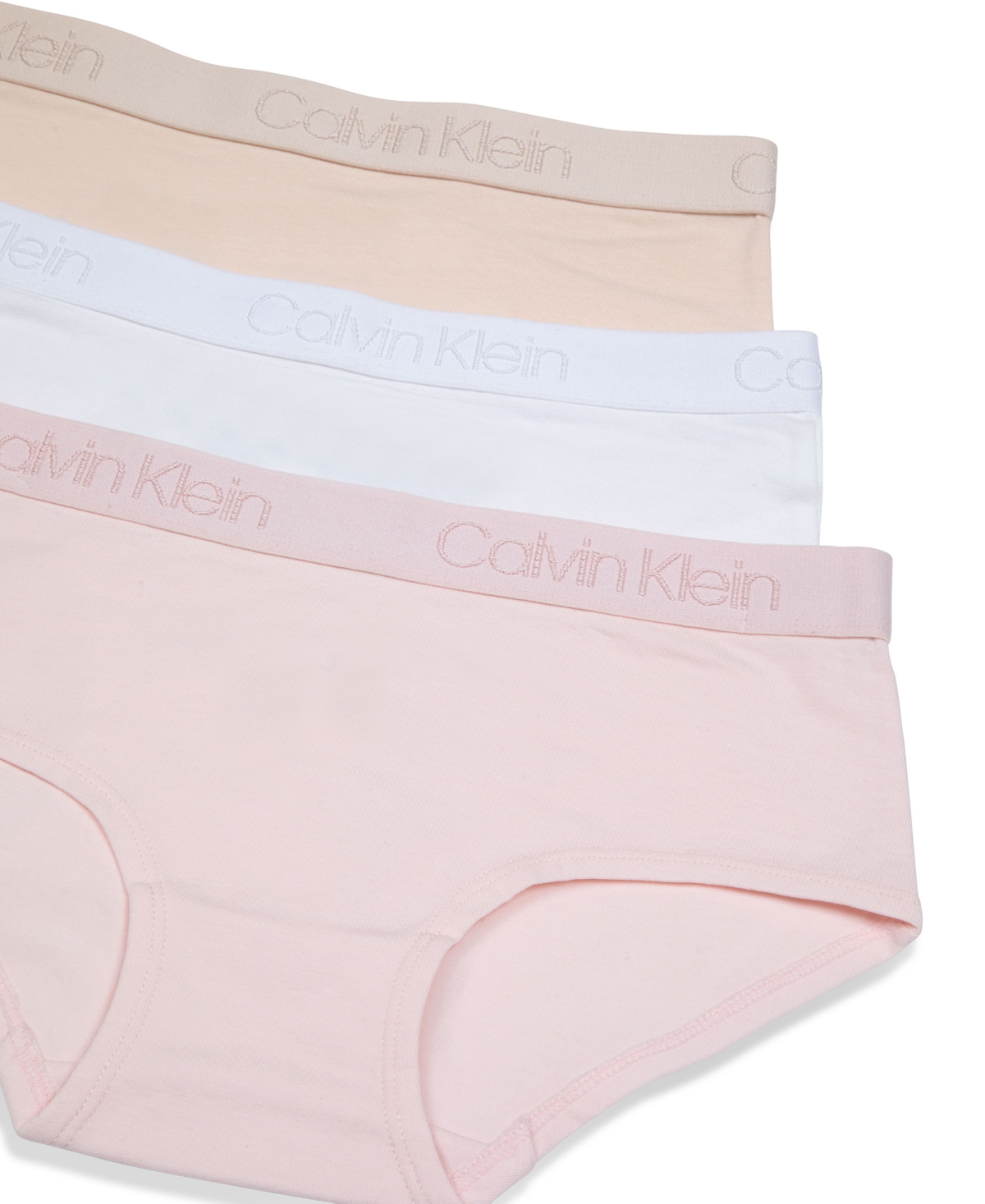 Calvin Klein Big Girls Logo Print Hipster Briefs, Pack of 3