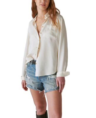 Lucky Brand Camicia Boyfriend Button Down Per Donna: Ampie E Rilassate, In Tessuto Morbido, Perfette Per Un Look Casual - 2