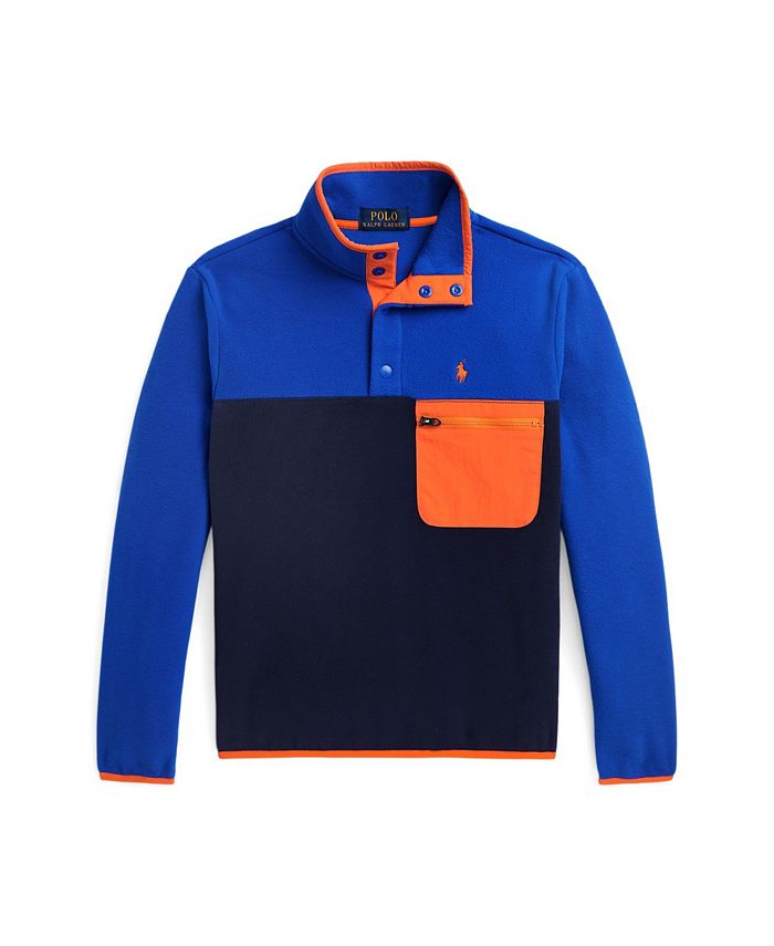 Polo Ralph Lauren Big Boys Color-Blocked Fleece Pullover - Macy's