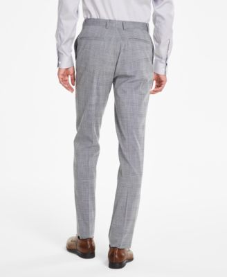 Men's Modern-Fit Black & White Plaid Suit Separate Pants