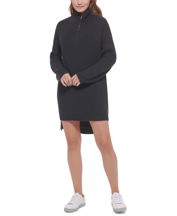 Calvin Klein Jeans Women's Half-Zip High-Low Sweater Dress - Macy's