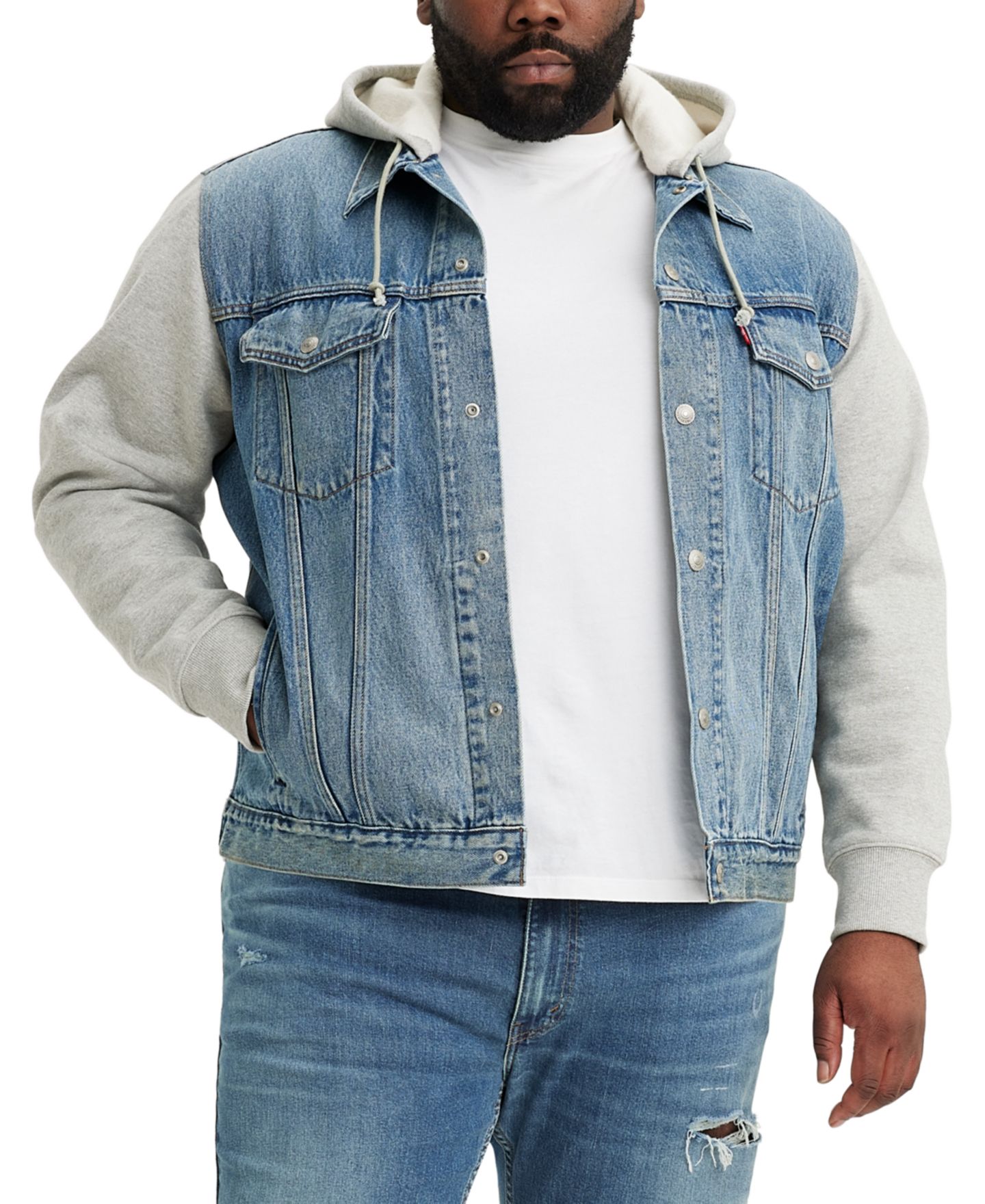 Мужская куртка Levi's Big & Tall Relaxed-Fit Hooded Trucker, цвет: Candy Man — фото 1