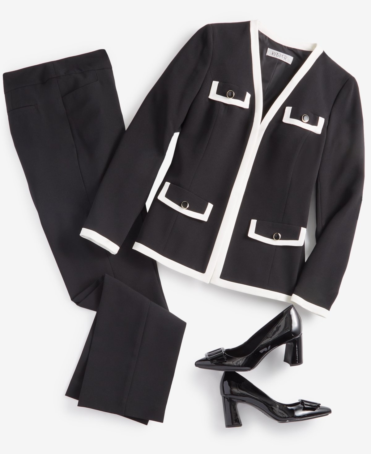 Kasper Women's Mid-Rise Fly Front L-Pocket Trousers