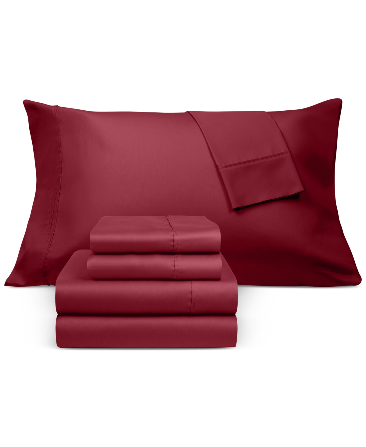 Fairfield Square Collection Brookline 1400 Thread Count 6 Pc. Sheet Set, California King, Exclusively At Macy's In Red