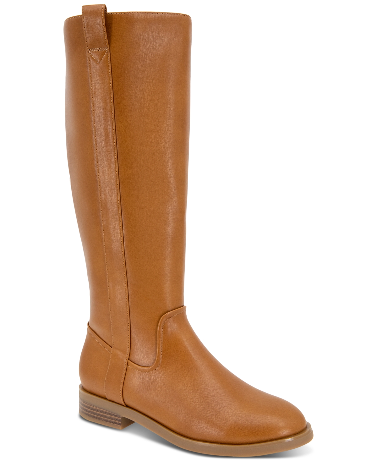 Style & Co Women's Josephine Riding Boots, Created For Macy's In Cognac Smooth