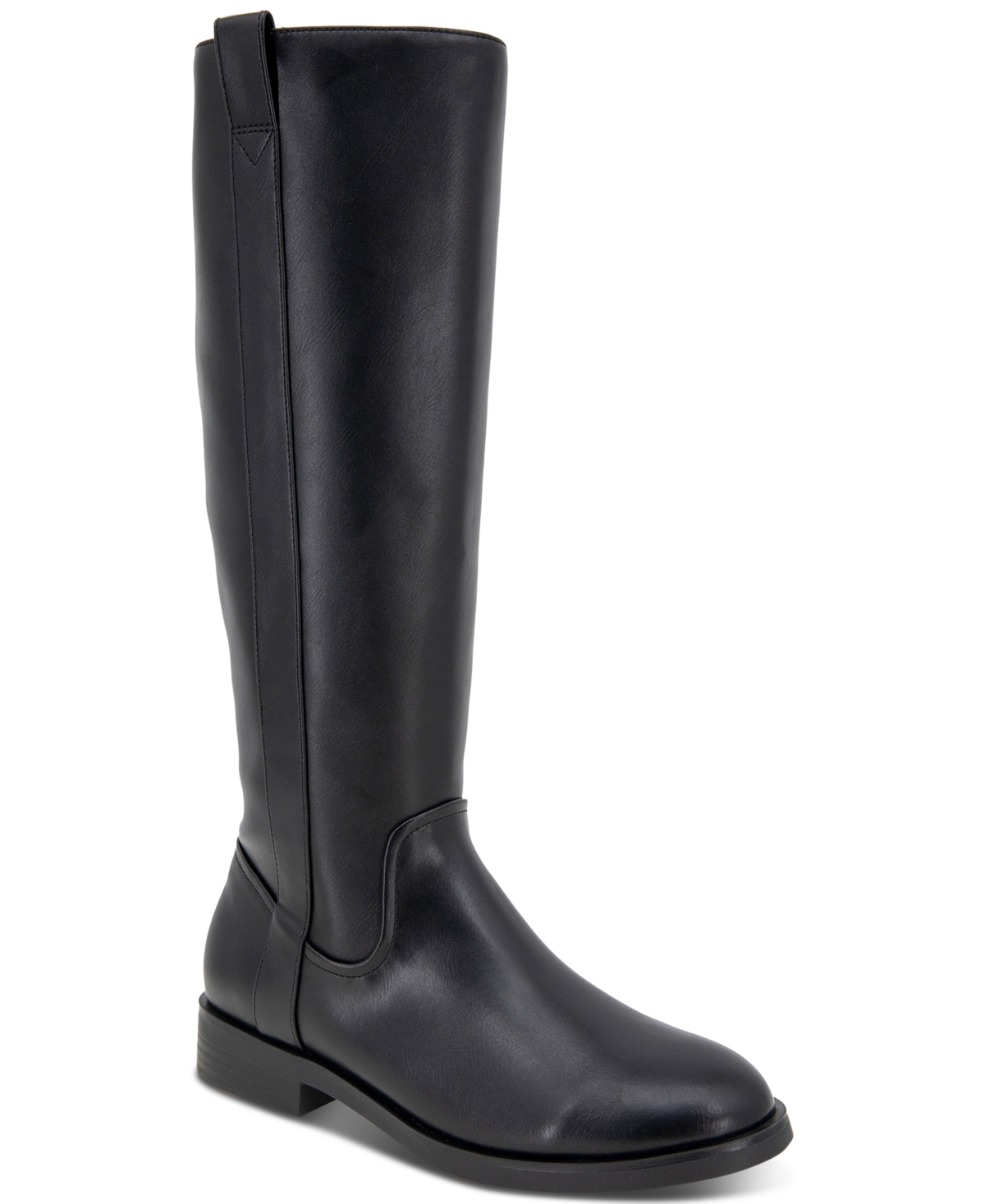 Style & Co Women's Josephine Riding Boots, Created For Macy's In Black Smooth