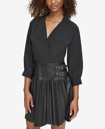 Womens leather shop skirt dress