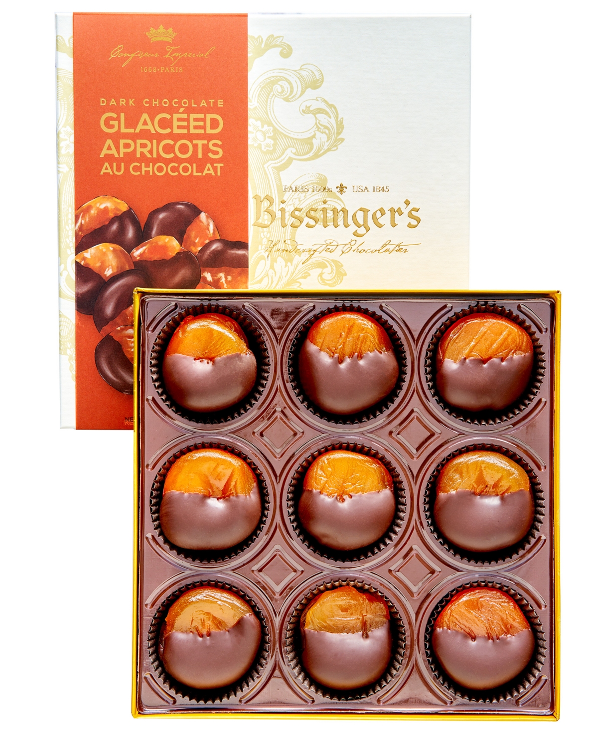Bissinger's Handcrafted Chocolate Dark Glaceed Apricots, 9 Piece In No Color