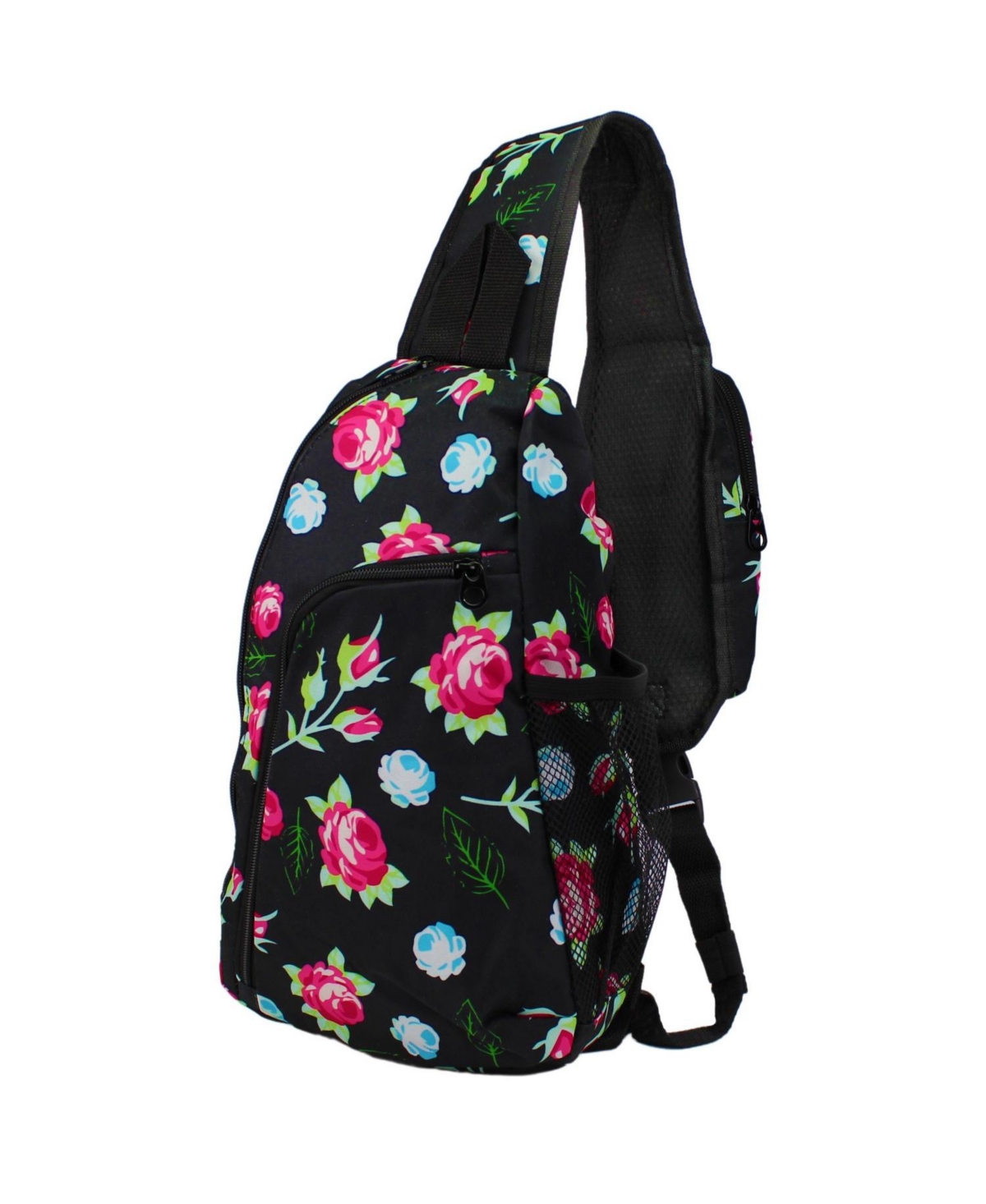Floral 14-Inch Trendy Crossbody Bag for Women - Purple hibiscus
