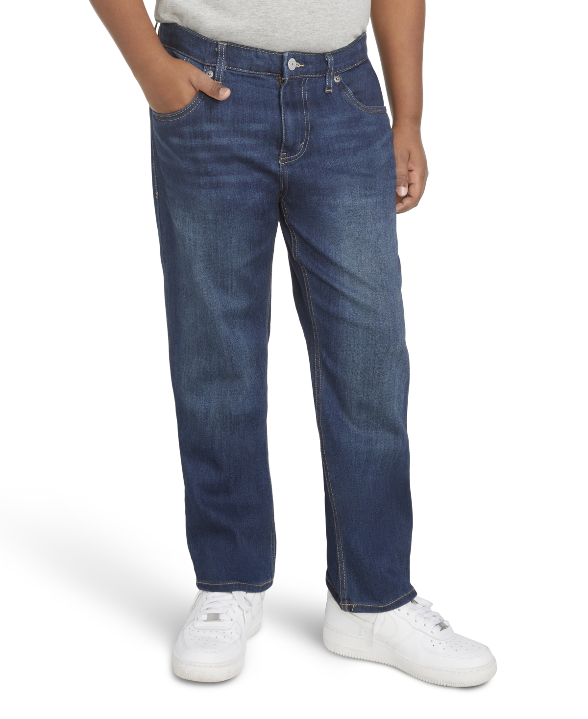 Levi's Kids' Straight-leg Stretch-cotton Jeans In Resilient Blue