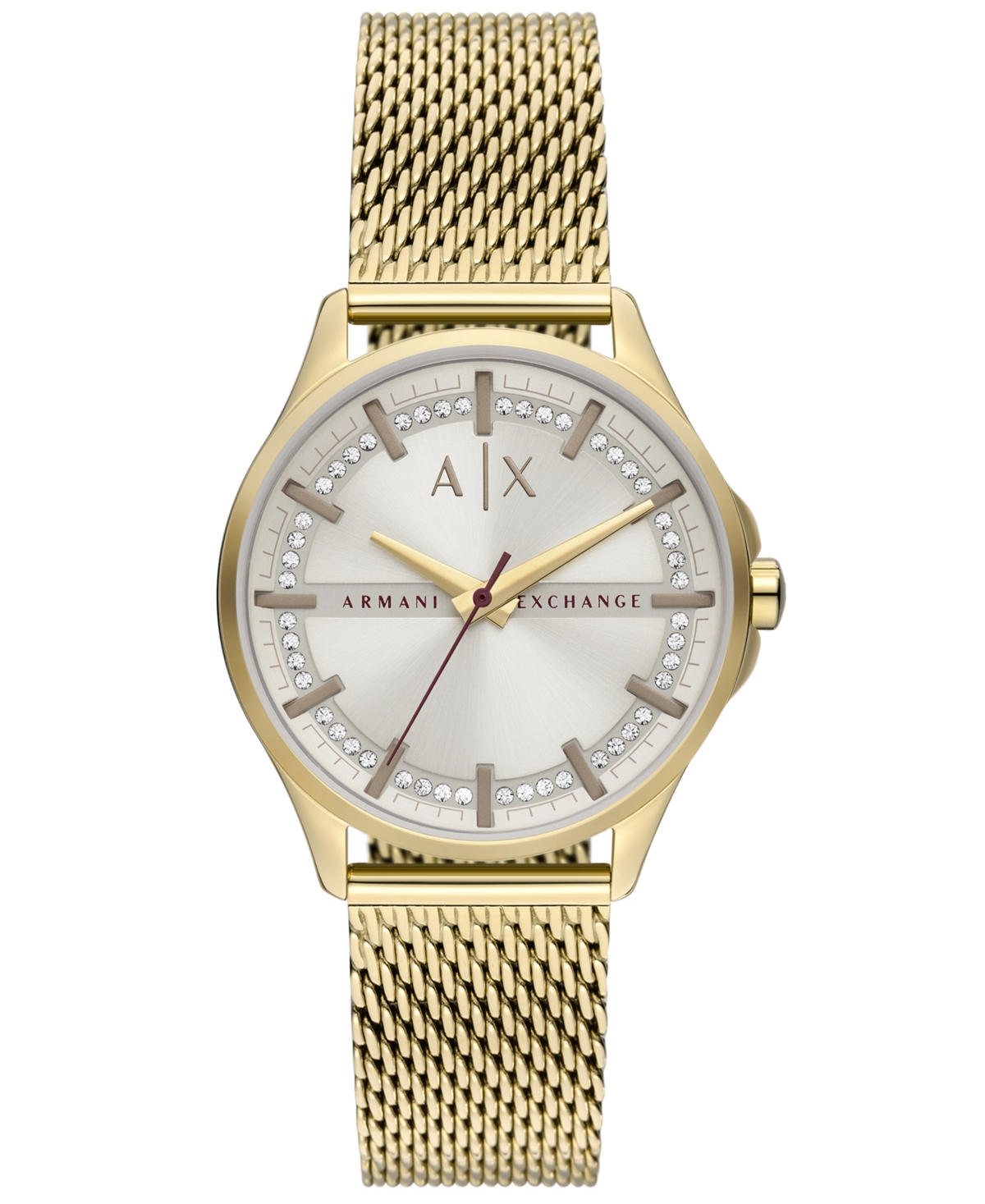 A X Armani Exchange Women's Lady Hampton Three Hand Gold-tone Stainless Steel Watch 36mm