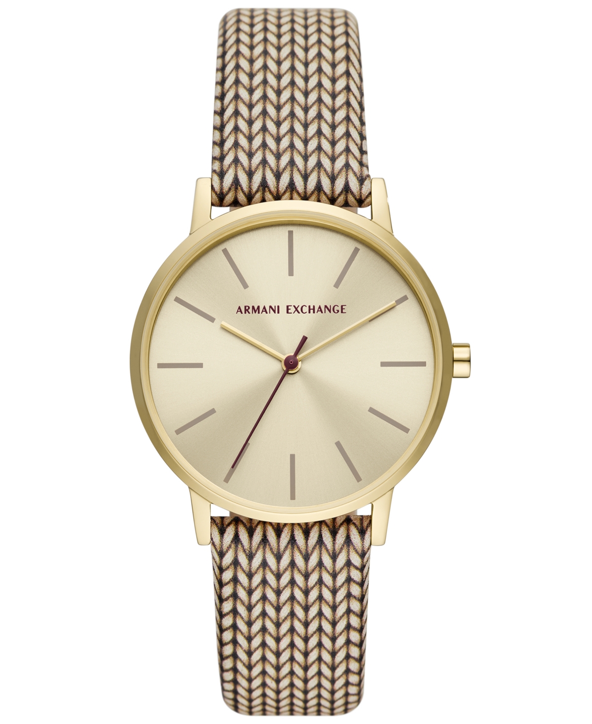 A X Armani Exchange Women's Lola Three Hand Brown Leather Watch 36mm