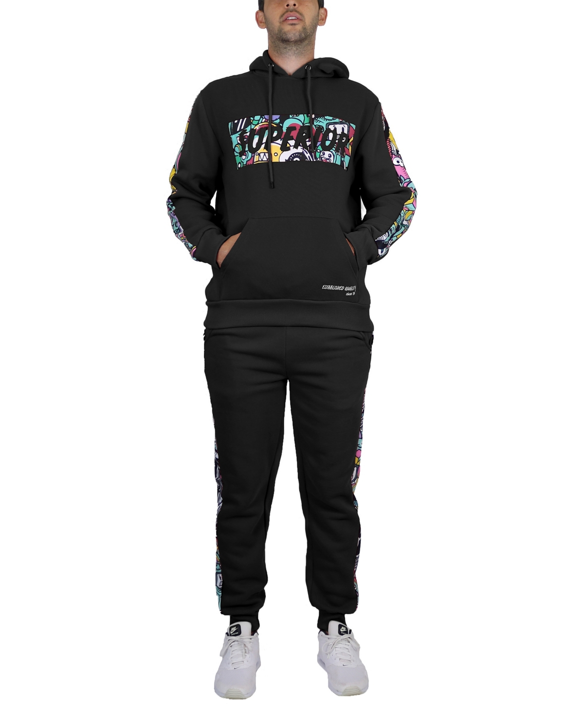 Galaxy By Harvic Men's Fleece-Lined Pullover Hoodie and Jogger Sweatpants, 2 Piece Set