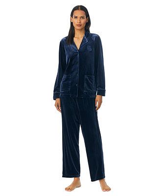 Lauren Ralph Lauren Women's 2-Pc. Velvet Pajamas Set - Macy's
