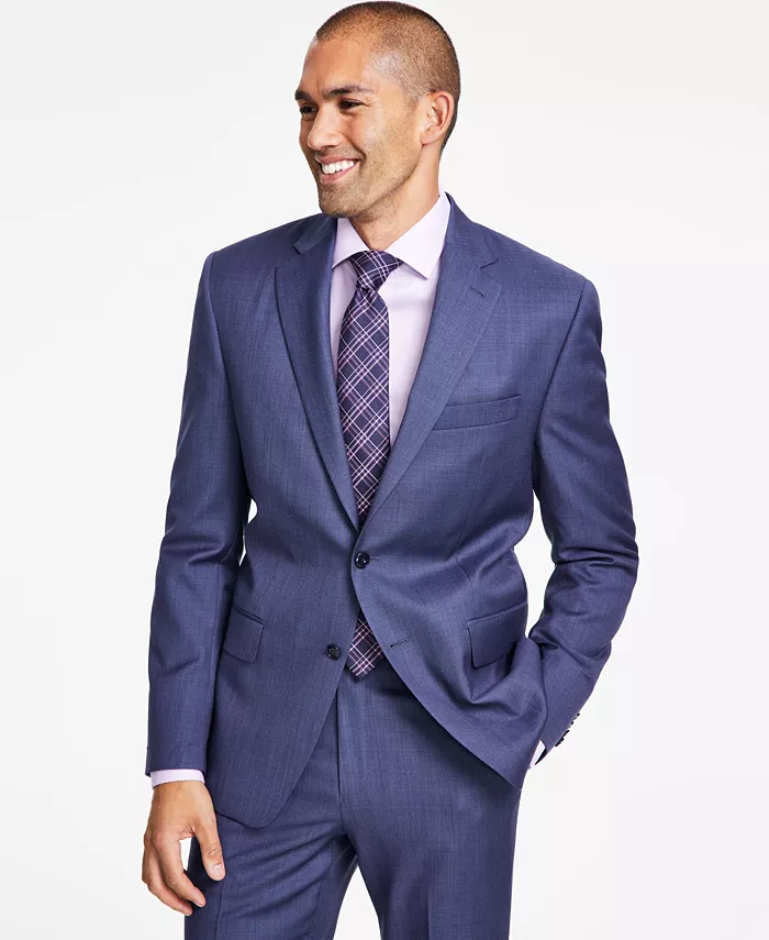 Men's Classic-Fit Wool-Blend Stretch Solid Suit Jacket - thumbnail 9