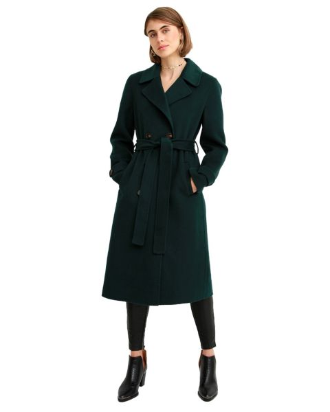 Женское пальто Belle & Bloom Front Runner Belted, цвет: Тёмный зелёный