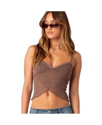 Women's Crossover Mesh Tank Top