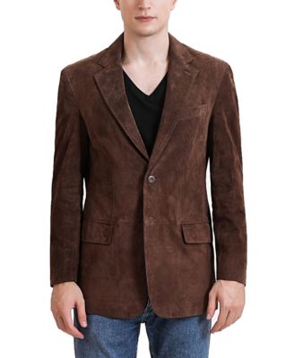 Men Grant 2-Button Suede Leather Blazer