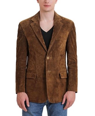 Men Grant 2-Button Suede Leather Blazer