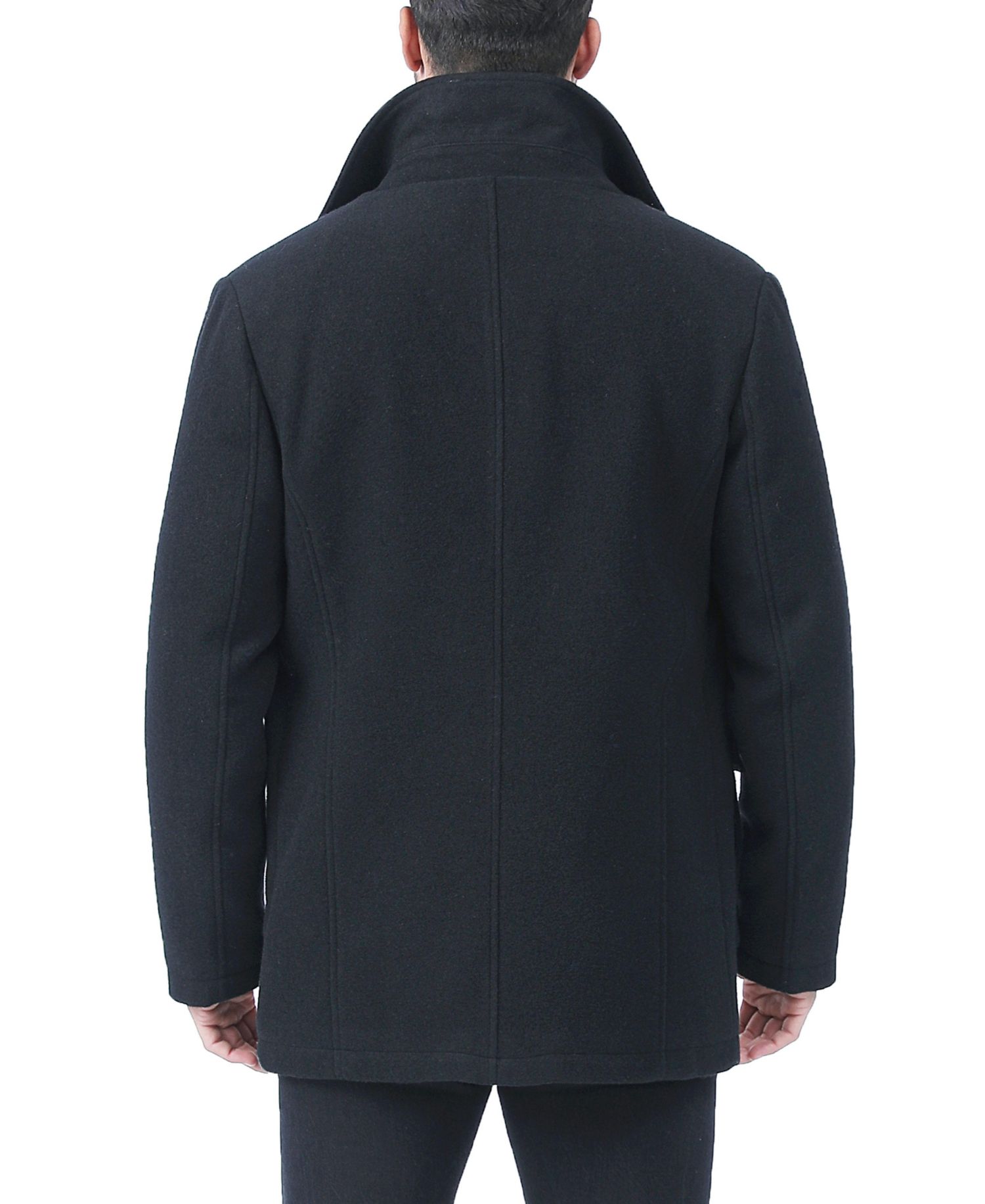 Men Calvin Wool Blend Car Coat with Removable Bib