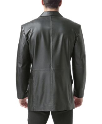 Men Liam Three-Button Leather Blazer