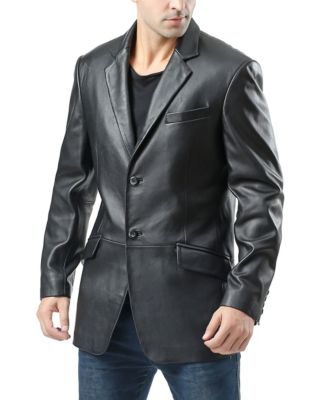 Men Benji Two-Button Leather Blazer