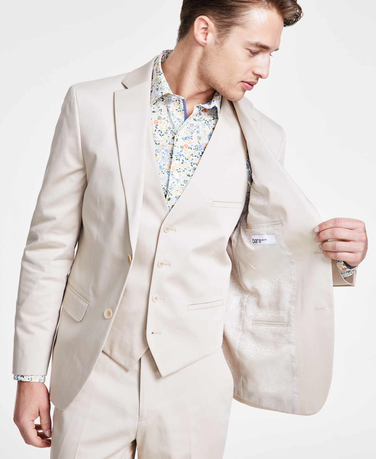 Bar Iii Men's Slim-Fit Cotton Stretch Solid Suit Jacket, Created for Macy's