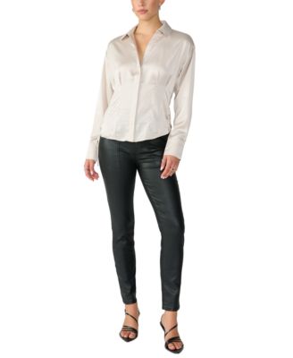 Sanctuary - Women's Satin Side-Tied Blouse