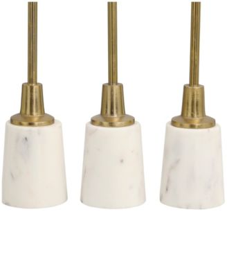 Aluminum Slim Candle Holder with White Marble Base 15", 13" and 11"H, Set of 3