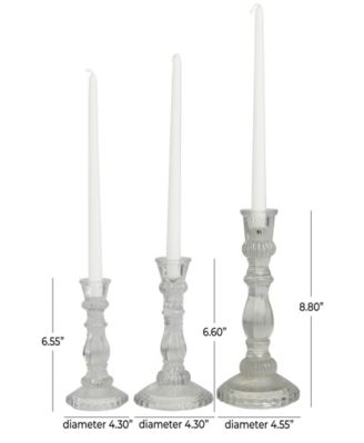 The Novogratz Clear Glass Candle Holder, Set of 3