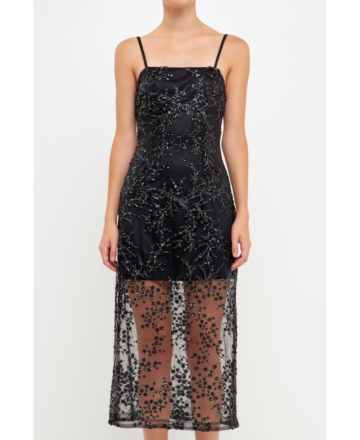 ENDLESS ROSE WOMEN'S SEQUINS EMBROIDERED COCKTAIL DRESS