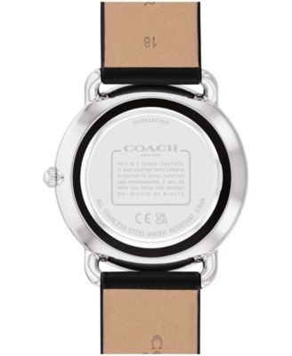 COACH Women's Elliot Black Leather Watch 36mm - Macy's
