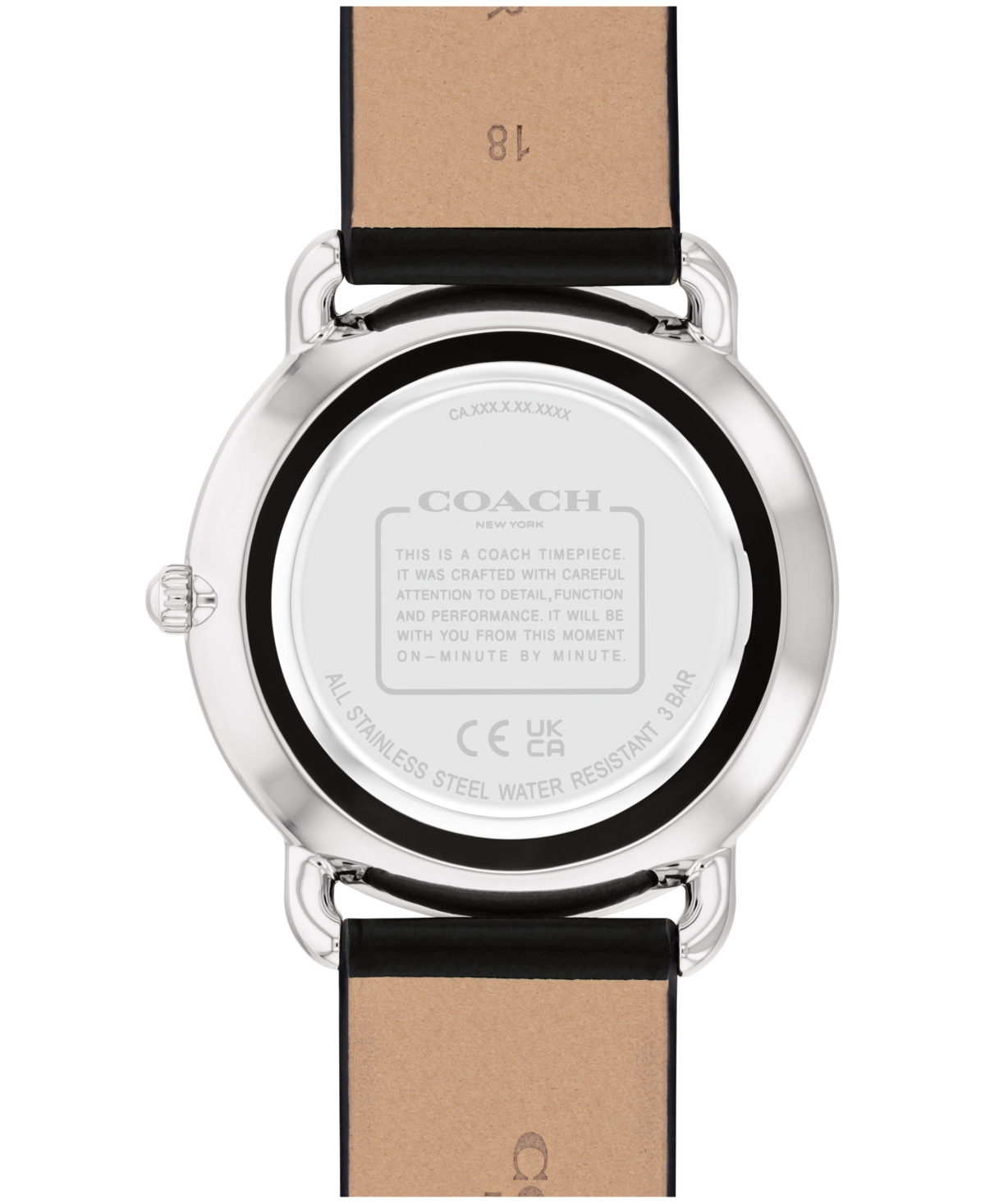 Coach Women's Elliot Black Leather Watch 36mm