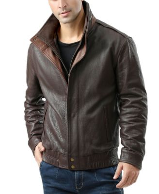 BGSD Men s Men Brandon Leather Bomber Jacket Macy s