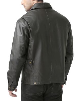 Men's Men Greg Open Bottom Zip Front Leather Jacket
