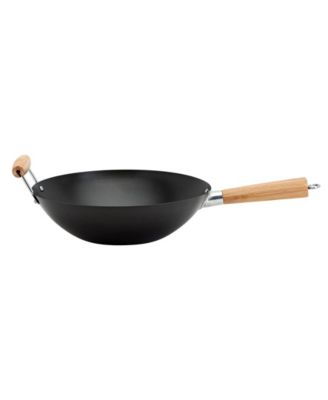 Asian Carbon Steel 4 Piece Non-Stick Wok Set