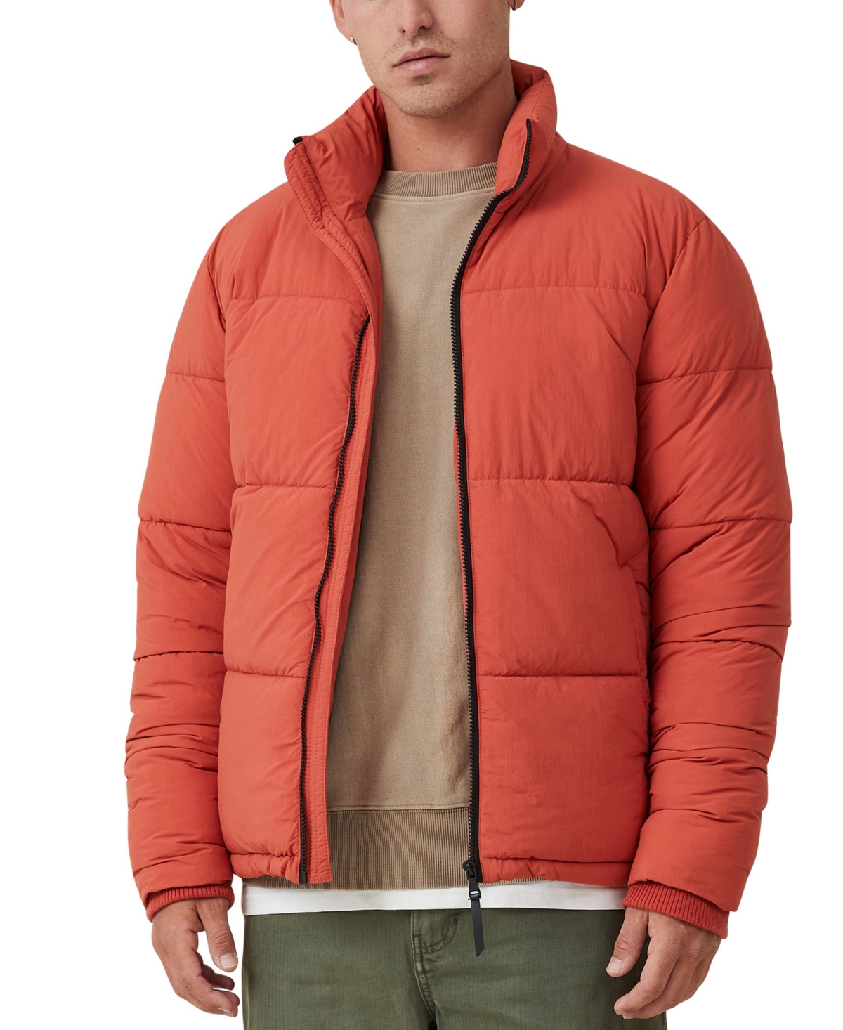 Cotton On Men's Mother Puffer Jacket In Burnt Orange