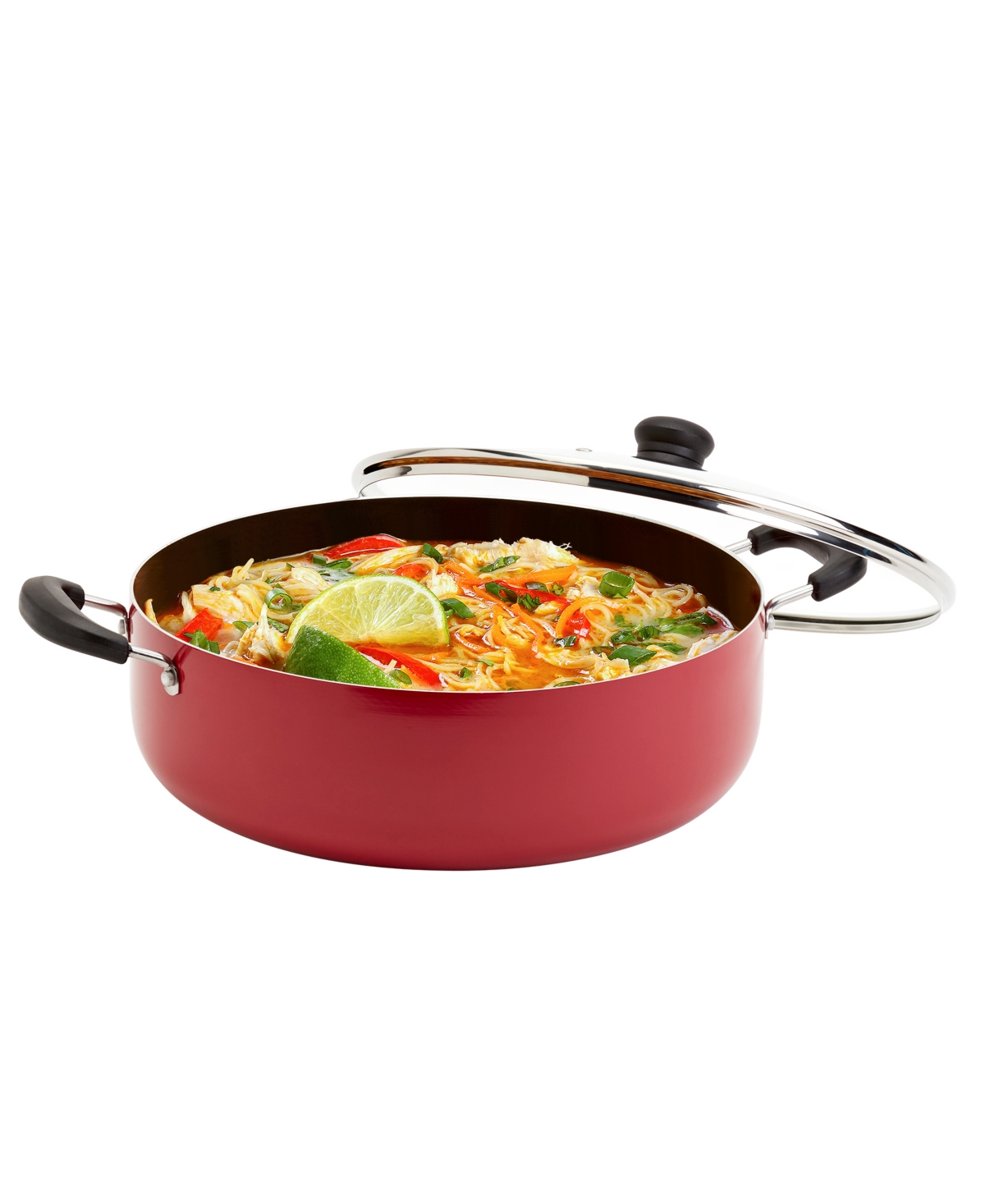 Infuse Asian Non Stick Aluminium 10.5 Quart Family Cooker In Red