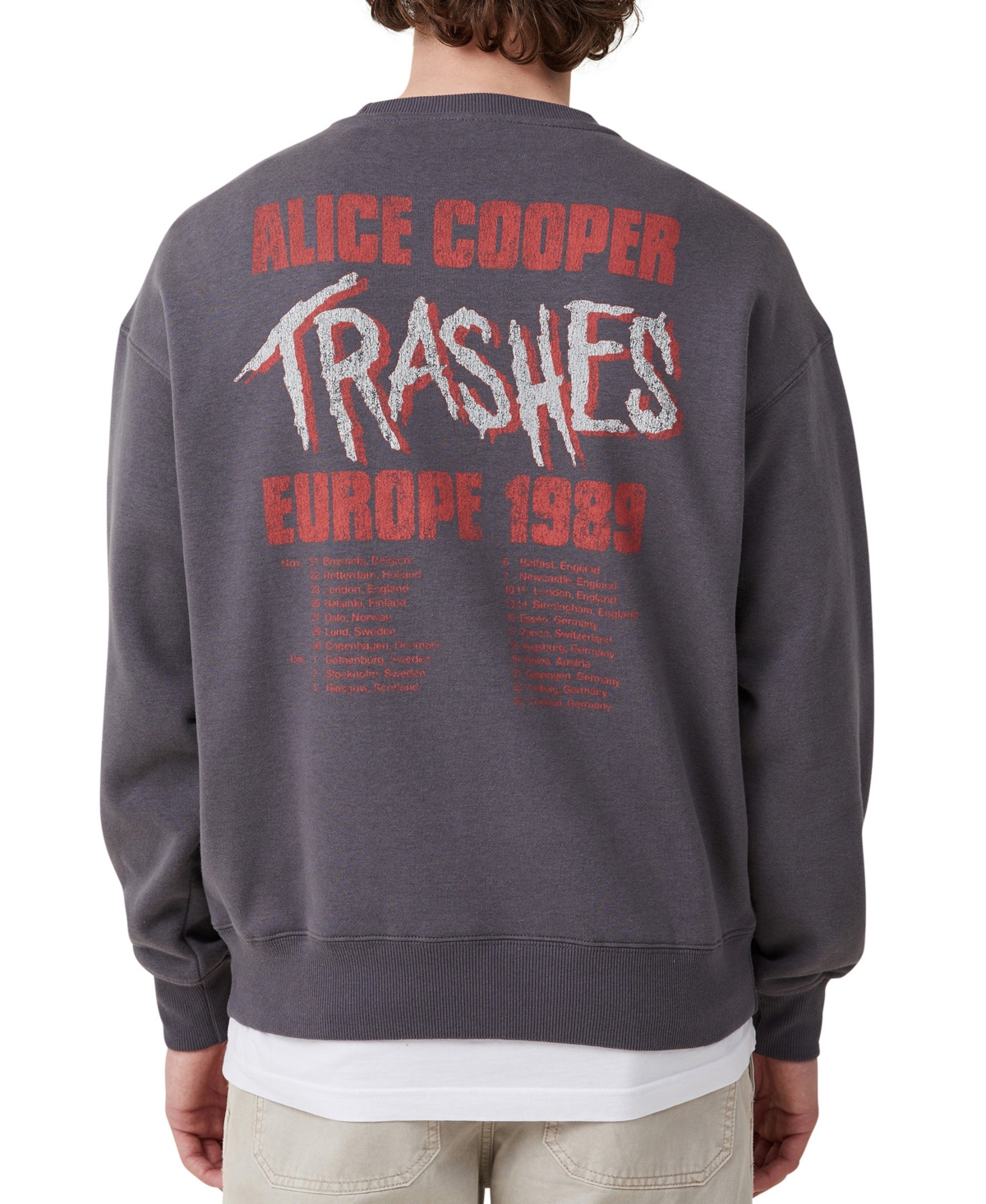 Cotton On Men's Alice Cooper Crew Sweater - Alice Cooper - Trash
