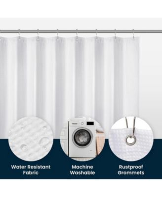 72" W x 72" H Waffle Weave Fabric Shower Curtain