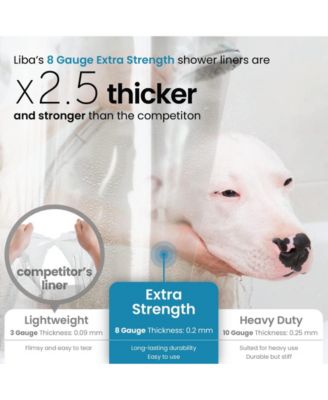 Liba 36" W x 72" H 8G PEVA Extra Heavy Weight Shower Liner - Liba