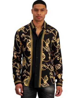 GUESS - Men's Gold Chain Graphic Shirt