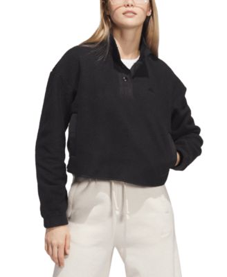 아디다스 Adidas Womens Quarter-Snap Polar Fleece Pullover