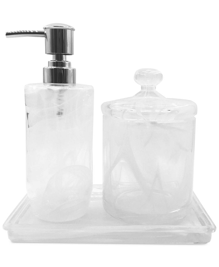 Lavender and Sage Swirl Glass 3Pc. Bath Accessory Set Macy's