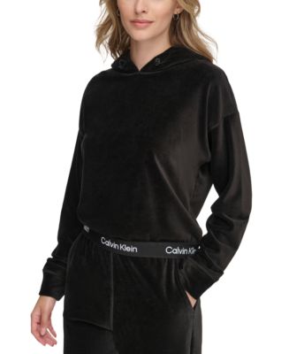 Calvin Klein Women's Velour Pullover Hoodie - Macy's