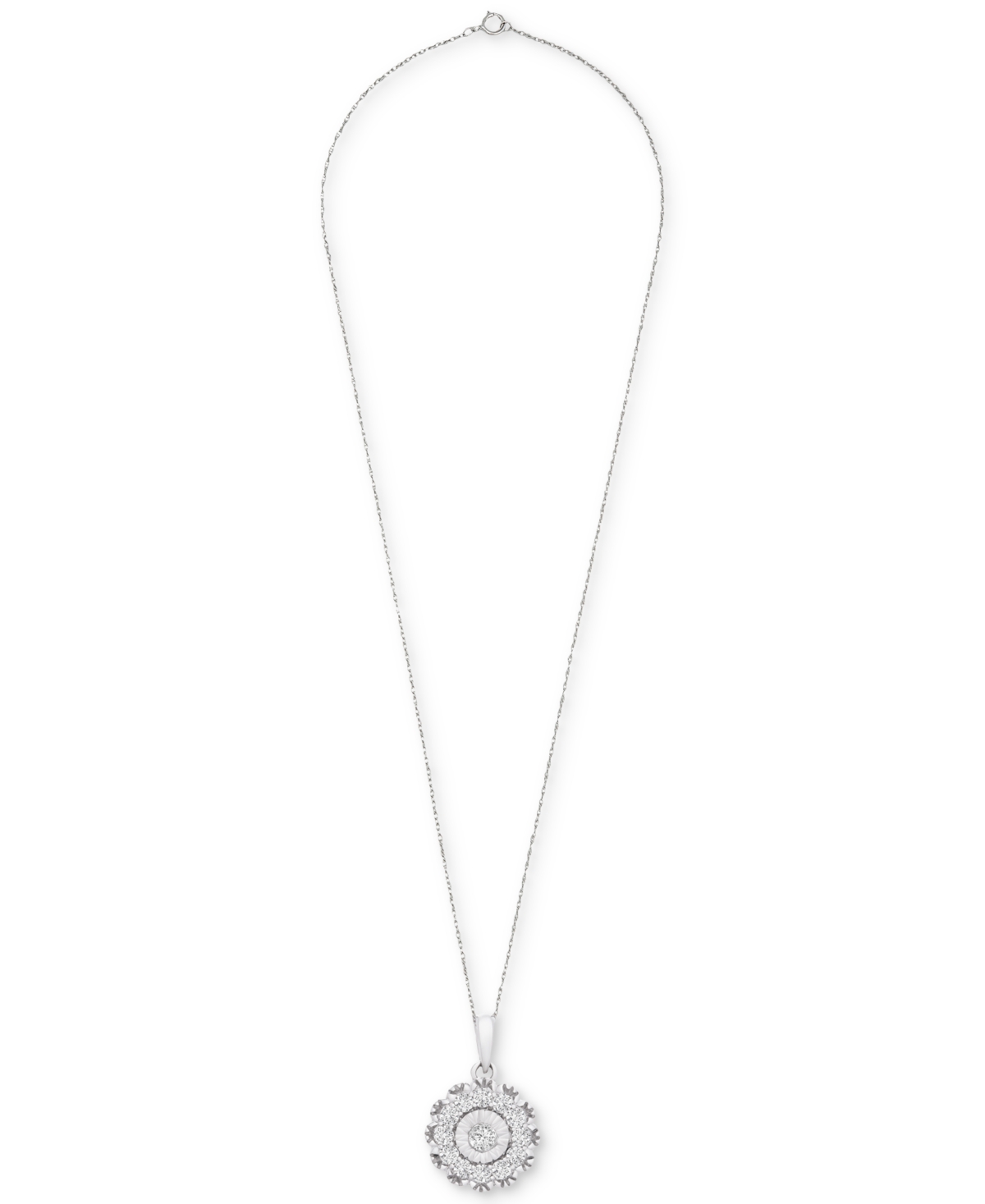 Shop Wrapped In Love Diamond Flower Pendant Necklace (1/2 Ct. Tw) In 14k White Gold, 18" + 2" Extender, Created For Macy'