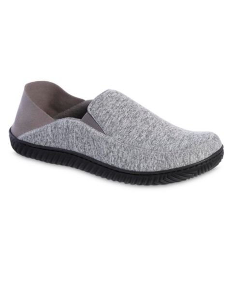 Мужские тапочки Isotoner Sport Knit Miles Closed Back Memory Foam Slipper, цвет: Пепельный