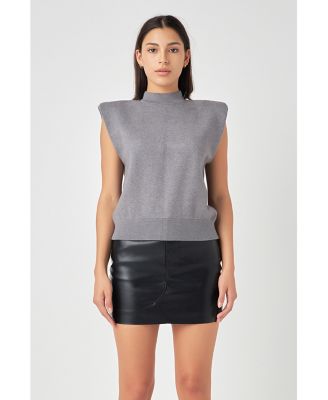 Women's Mock Neck Sleeveless Knit Top
