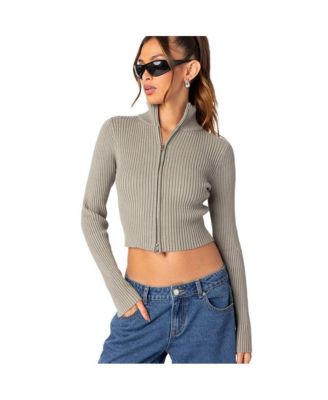 トップス steaf. double zip up cardigan Women's Double zip up cardigan - Macy's